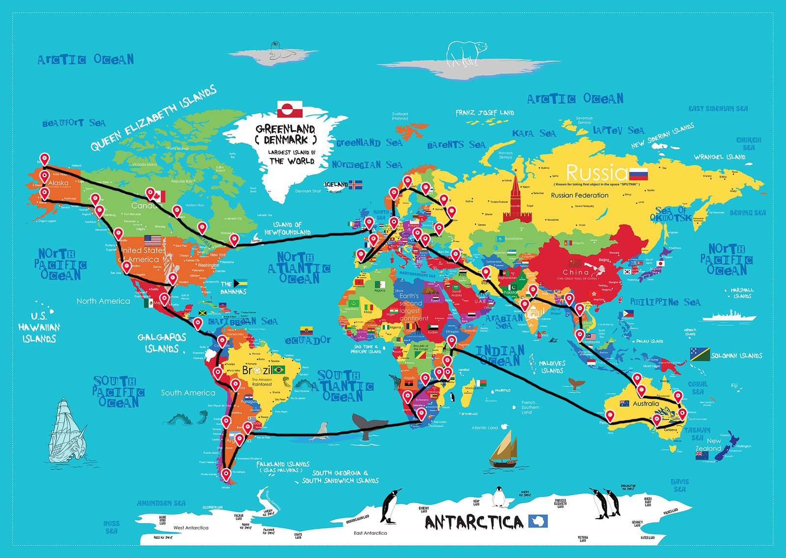 world travel route